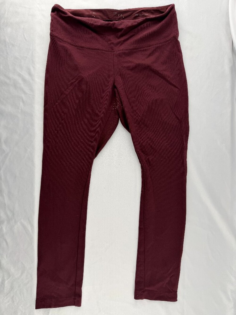 White House Black Market Burgundy Red Ponte Knit Leggings Pants Medium 32"